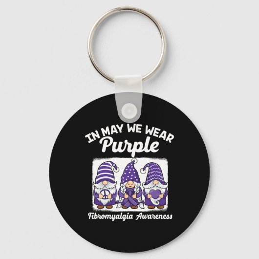 Porte-clés Peace Hope Love Gnomes Purple Ribbon Fibromyalgia (Recto)