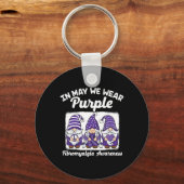 Porte-clés Peace Hope Love Gnomes Purple Ribbon Fibromyalgia (Recto)