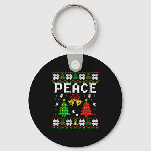 Porte-clés Peace I Come In Peace Couple Matching Ugly Christm (Recto)