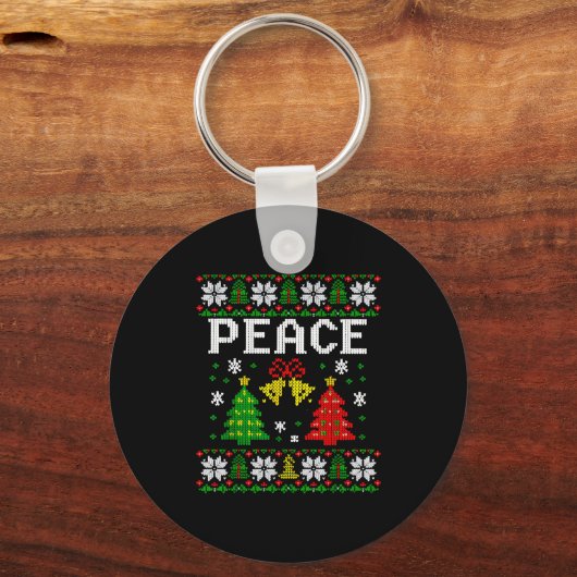 Porte-clés Peace I Come In Peace Couple Matching Ugly Christm (Recto)