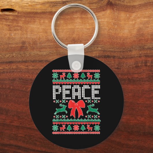 Porte-clés Peace I Come In Peace Couple Matching Ugly Christm (Recto)
