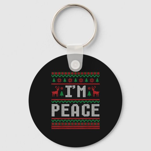 Porte-clés Peace I Come In Peace Couple Matching Ugly Christm (Recto)