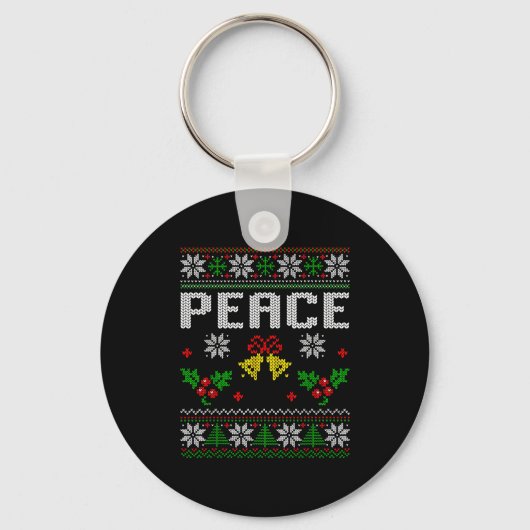 Porte-clés Peace I Come In Peace Couple Matching Ugly Christm (Recto)