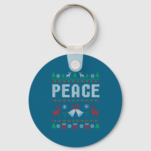 Porte-clés Peace I Come In Peace Couple Matching Ugly Christm (Recto)