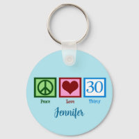 Peace Love 30th Birthday Cute Trente Monogramme