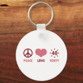 Porte-clés Peace Love 40th Birthday Gifts (Recto)