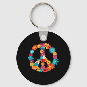 Porte-clés Peace Love 60's 70's Hippie Costume coloré Flo