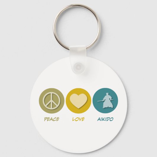 Porte-clés Peace Love Aikido (Recto)