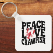 Porte-clés Peace Love and Crawfish Cajun Name (Recto)
