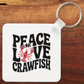 Porte-clés Peace Love and Crawfish Cajun Name (Verso)