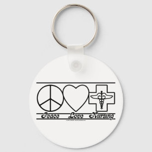 Porte-clés Peace Love and Nuring