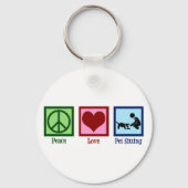 Porte-clés Peace Love Animal Sitting Chien Service de marche (Verso)
