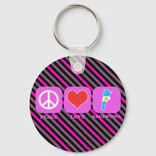 Porte-clés Peace Love Argentina (Recto)