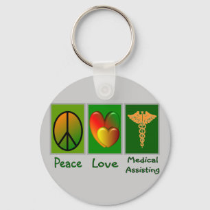 Porte-clés Peace Love Assistance Médicale