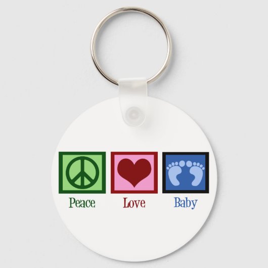 Porte-clés Peace Love Baby Boy (Recto)