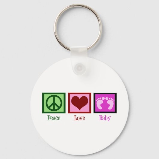 Porte-clés Peace Love Baby Girl (Recto)