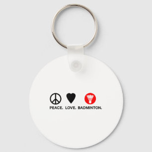 Porte-clés Peace Love Badminton Joueur Badminton Shuttle Spor