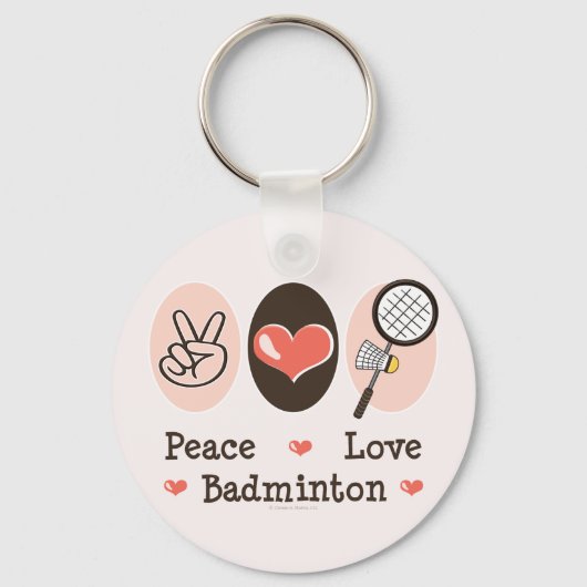 Porte-clés Peace Love Badminton Porte - clé (Recto)
