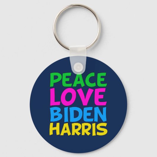 Porte-clés Peace Love Biden Harris (Recto)