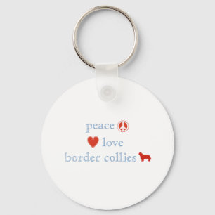 Porte-clés Peace Love Border Collies