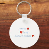 Porte-clés Peace Love Border Collies (Recto)