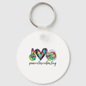 Porte-clés Peace Love Bowling Tie Dye Funny Bowling Lovers (Recto)