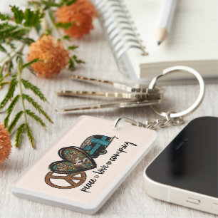 Porte-clés Peace Love Camping