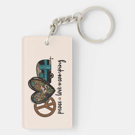 Porte-clés Peace Love Camping (Dos)