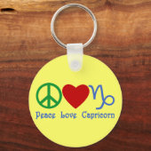 Porte-clés Peace Love Capricorn Zodiac Design (Recto)