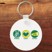 Porte-clés Peace Love Cheer Green/Yellow (Recto)