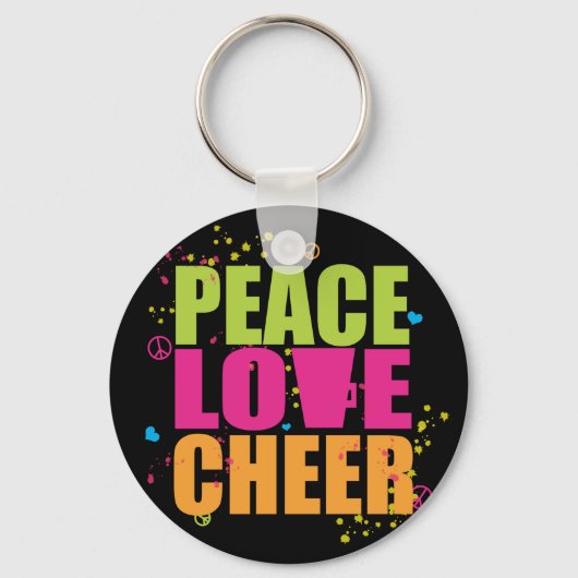 Porte-clés Peace Love Cheer - Porte - clé noir (Recto)