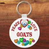 Porte-clés Peace Love Chèvres (Recto)
