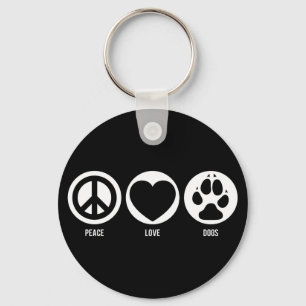 Porte-clés Peace Love Chiens Porte - clé