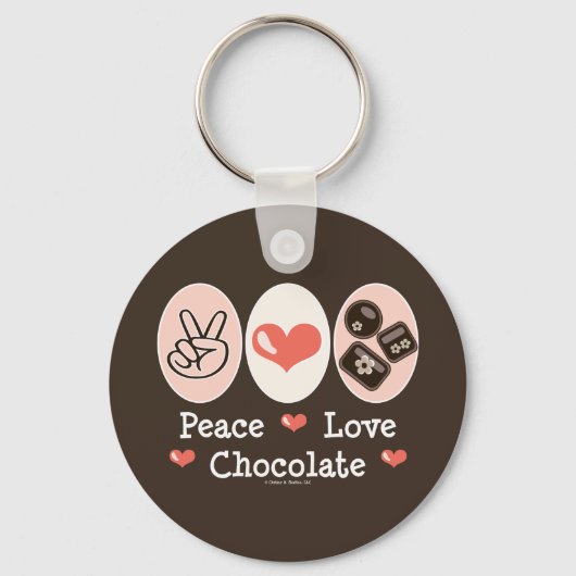 Porte-clés Peace Love Chocolate Porte - clé (Recto)