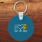 Porte-clés Peace Love Ckles Retro Jar Of Sliced Ckles Funny F (Recto)