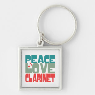 Porte-clés Peace Love Clarinet