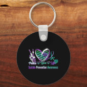 Porte-clés Peace Love Conscience du suicide Semi-Colon Cadeau (Recto)