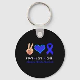 Porte-clés Peace Love Cure Alopecia Areata Sensibilisation