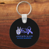 Porte-clés Peace Love Cure Alopecia Sensibilisation (Verso)