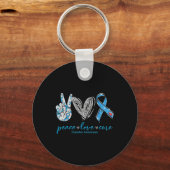 Porte-clés Peace Love Cure Diabète Sensibilisation (Recto)