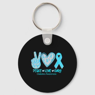 Porte-clés Peace Love Cure Diabetes Sensibilisation Cadeau