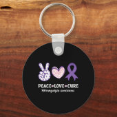 Porte-clés Peace Love Cure Fibromyalgie Mois de sensibilisati (Recto)