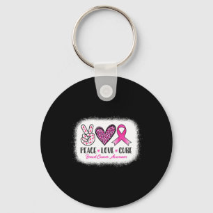 Porte-clés Peace Love Cure Leopard Sensibilisation au cancer