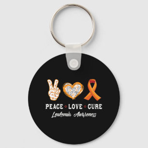 Porte-clés Peace Love cure Leukemia sensibilisation hommes fe