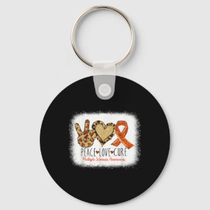 Porte-clés Peace Love Cure Multiple Sclerosis Sensibilisation