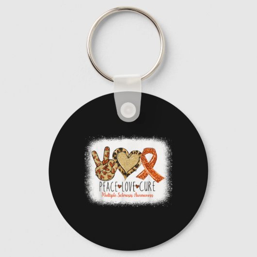 Porte-clés Peace Love Cure Multiple Sclerosis Sensibilisation (Recto)