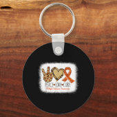 Porte-clés Peace Love Cure Multiple Sclerosis Sensibilisation (Recto)