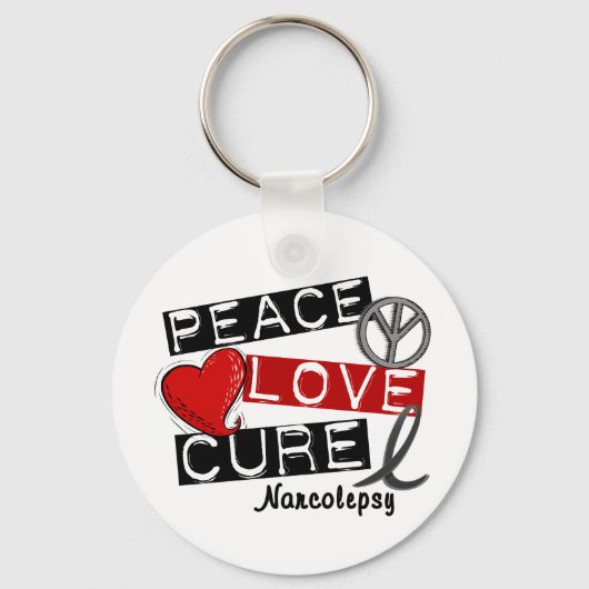 PORTE-CLÉS PEACE LOVE CURE NARCOLEPSY (Recto)