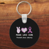 Porte-clés Peace Love cure Pancreatic cancer aware (Recto)