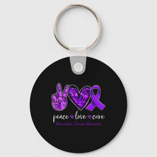 Porte-clés Peace love cure Pancreatic Cancer Awareness mois (Recto)
